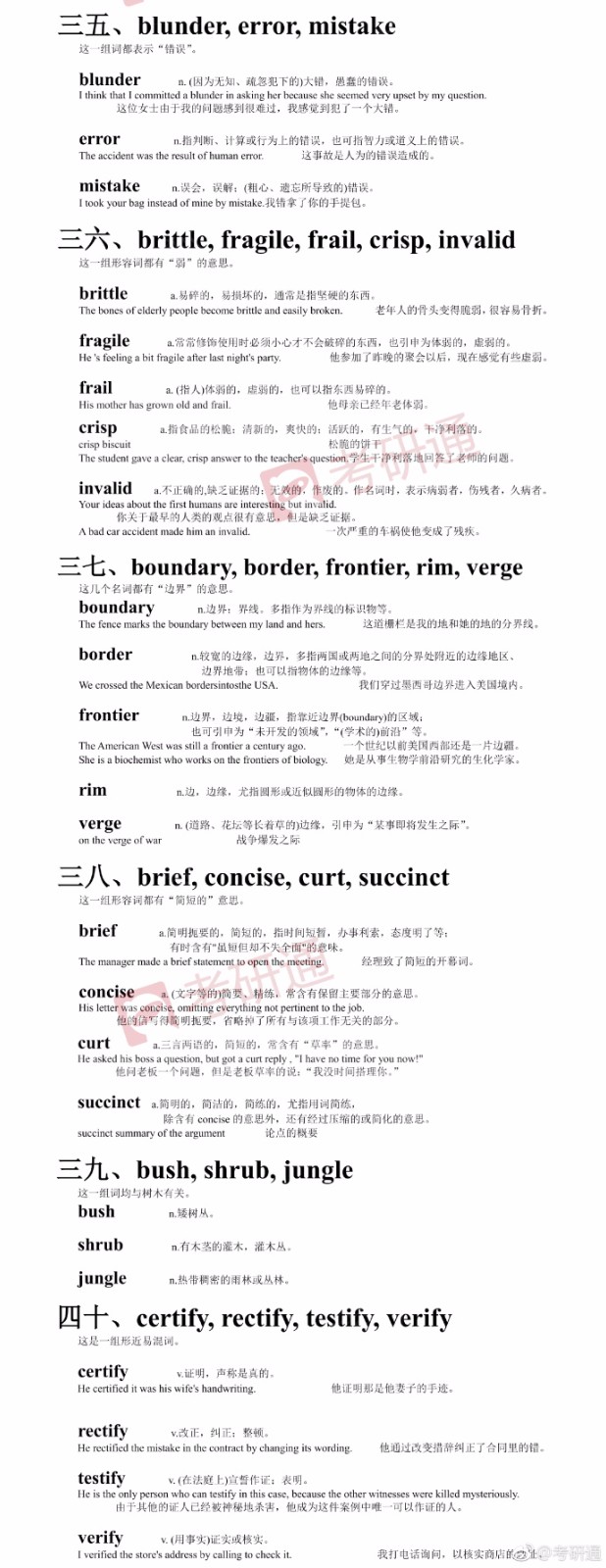 英语考研易混淆词汇汇总 英语考研易混淆词汇汇总