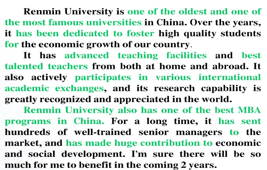 MBA提面：最常见英文问答及模板