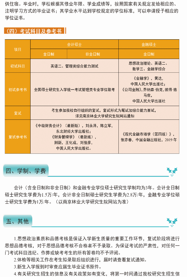 2022年南京林业大学会计硕士(MPAcc)招生简章 2022年南京林业大学会计硕士(MPAcc)招生简章